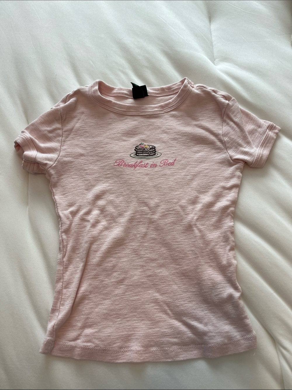 Target Pastel Pink 'Breakfast on Bed' Graphic Tee